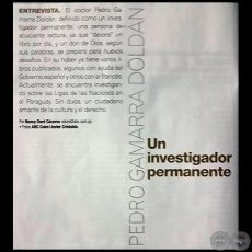 PEDRO GAMARRA DOLDÁN: UN INVESTIGADOR PERMANENTE - Entrevista - Por NANCY DURÉ CÁCERES - Domingo, 17 de Mayo de 2019